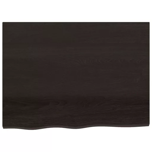 Sötétbarna kezelt tömör tölgyfa asztallap 80x60x(2-4) cm