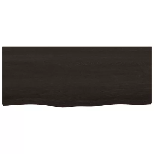 Sötétbarna kezelt tömör tölgyfa asztallap 100x40x(2-6) cm