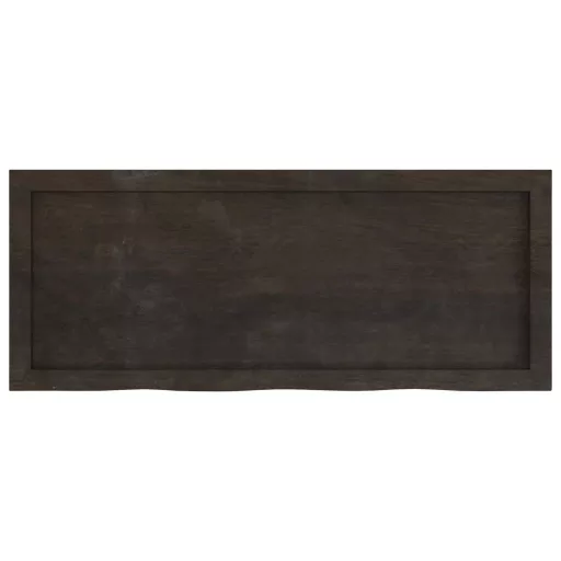 Sötétbarna kezelt tömör tölgyfa asztallap 100x40x(2-6) cm