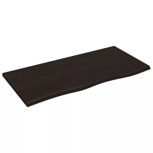 Sötétbarna kezelt tömör tölgyfa asztallap 100x50x2 cm