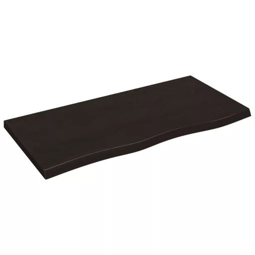 Sötétbarna kezelt tömör tölgyfa asztallap 100x50x(2-4) cm