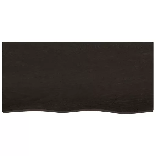 Sötétbarna kezelt tömör tölgyfa asztallap 100x50x(2-4) cm
