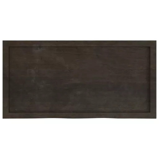 Sötétbarna kezelt tömör tölgyfa asztallap 100x50x(2-4) cm