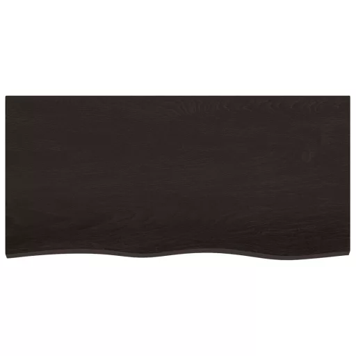 Sötétbarna kezelt tömör tölgyfa asztallap 100x50x(2-6) cm