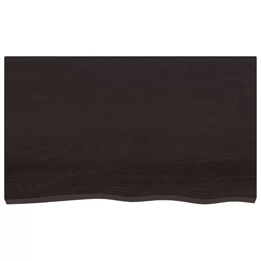 Sötétbarna kezelt tömör tölgyfa asztallap 100x60x2 cm