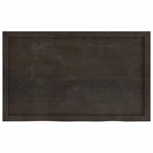 Sötétbarna kezelt tömör tölgyfa asztallap 100x60x(2-4) cm