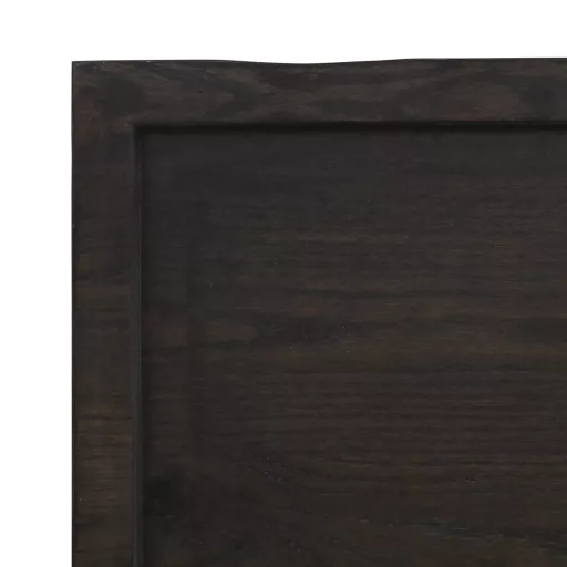 Sötétbarna kezelt tömör tölgyfa asztallap 100x60x(2-4) cm