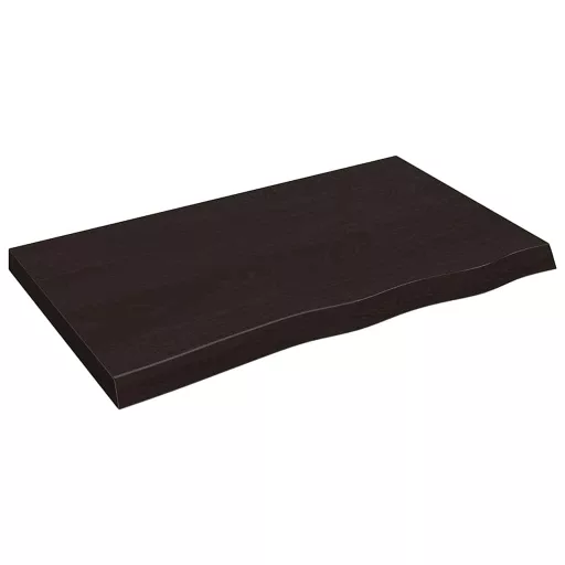 Sötétbarna kezelt tömör tölgyfa asztallap 100x60x(2-6) cm