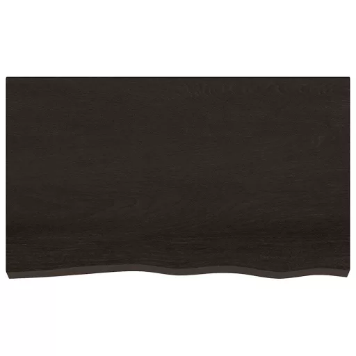 Sötétbarna kezelt tömör tölgyfa asztallap 100x60x(2-6) cm