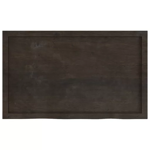 Sötétbarna kezelt tömör tölgyfa asztallap 100x60x(2-6) cm