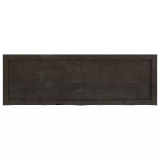 Sötétbarna kezelt tömör tölgyfa asztallap 120x40x(2-6) cm