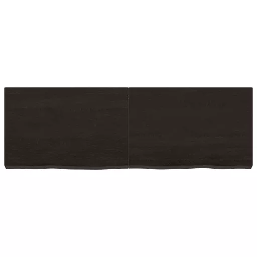 Sötétbarna kezelt tömör tölgyfa asztallap 120x40x(2-6) cm