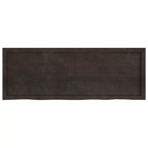 Sötétbarna kezelt tömör tölgyfa asztallap 140x50x(2-6) cm
