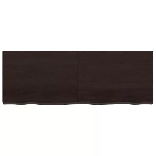 Sötétbarna kezelt tömör tölgyfa asztallap 140x50x(2-6) cm