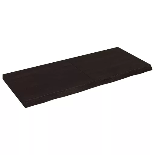 Sötétbarna kezelt tömör tölgyfa asztallap 140x60x(2-6) cm