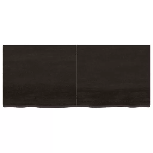 Sötétbarna kezelt tömör tölgyfa asztallap 140x60x(2-6) cm