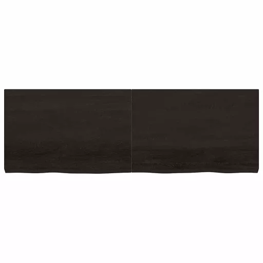 Sötétbarna kezelt tömör tölgyfa asztallap 180x60x(2-6) cm