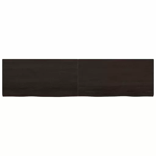 Sötétbarna kezelt tömör tölgyfa asztallap 200x50x(2-4) cm