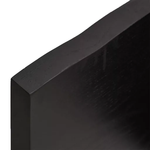 Sötétbarna kezelt tömör tölgyfa asztallap 200x50x(2-4) cm