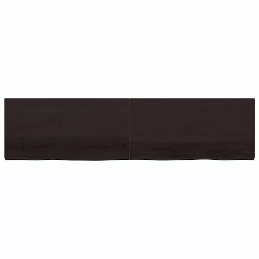 Sötétbarna kezelt tömör tölgyfa asztallap 200x50x(2-6) cm