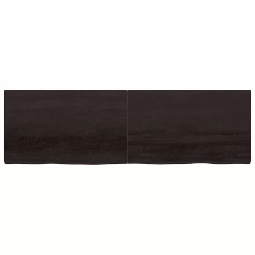 Sötétbarna kezelt tömör tölgyfa asztallap 200x60x(2-6) cm