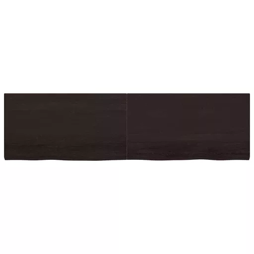 Sötétbarna kezelt tömör tölgyfa asztallap 220x60x(2-4) cm