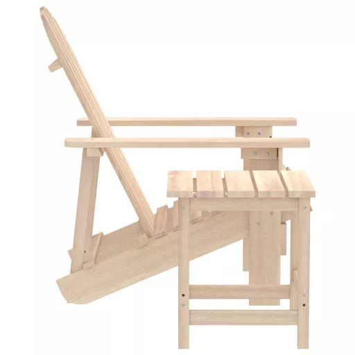 Tömör fenyőfa kerti adirondack szék asztallal