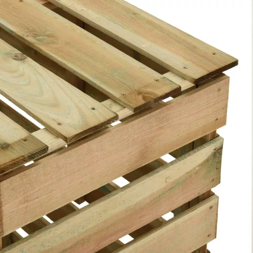 Lécezett impregnált fenyőfa kerti komposztáló 80x50x100 cm