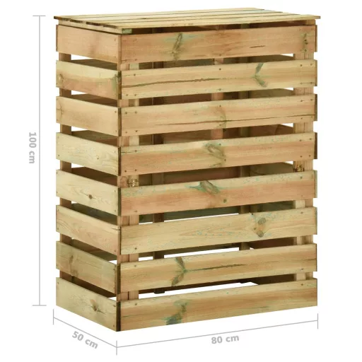 Lécezett impregnált fenyőfa kerti komposztáló 80x50x100 cm