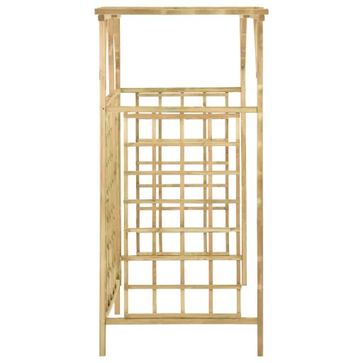 Impregnált fenyőfa kerti pergola 3 szemeteskukához
