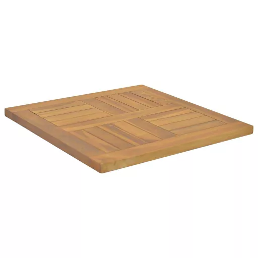 Négyzet alakú tömör tíkfa asztallap 50 x 50 x 2,5 cm