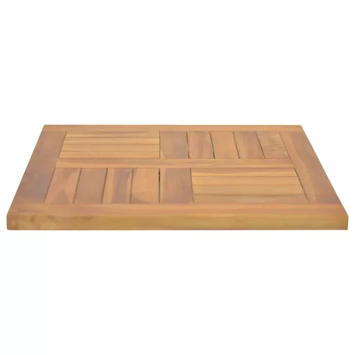 Négyzet alakú tömör tíkfa asztallap 50 x 50 x 2,5 cm