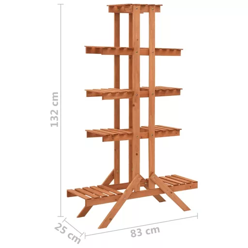 Tömör fenyőfa virágtartó állvány 83 x 25 x 132 cm