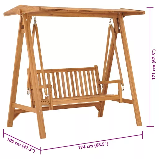 Tömör tíkfa hintapad 174 cm