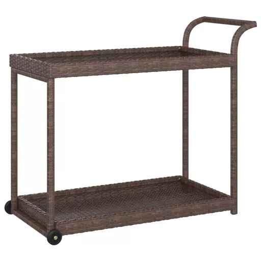 Barna polyrattan bárkocsi 100 x 45 x 83 cm