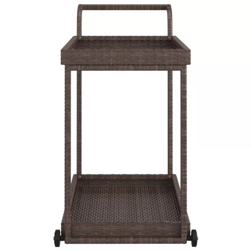 Barna polyrattan bárkocsi 100 x 45 x 83 cm