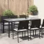 Barna polyrattan és edzett üveg kerti asztal 190 x 90 x 75 cm