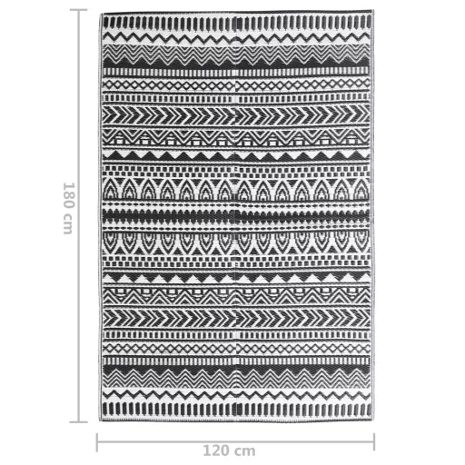 Kültéri szőnyeg ARAKIL fekete 120x180 cm PP