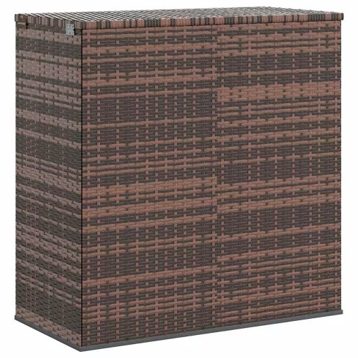 Barna polyrattan kerti párnatartó doboz 100 x 49 x 103,5 cm