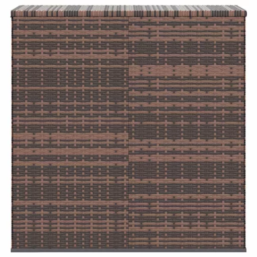 Barna polyrattan kerti párnatartó doboz 100 x 49 x 103,5 cm