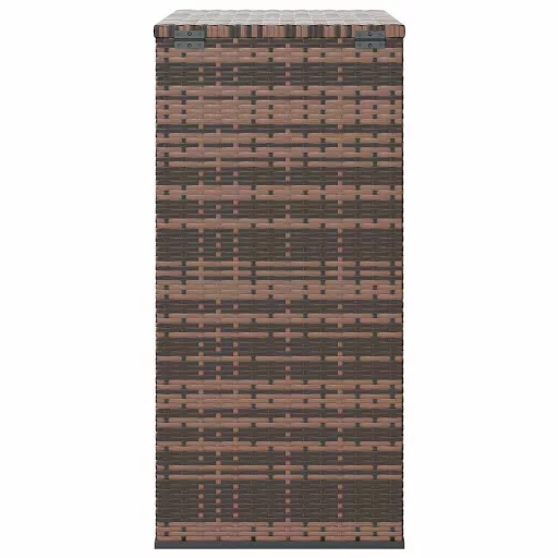 Barna polyrattan kerti párnatartó doboz 100 x 49 x 103,5 cm