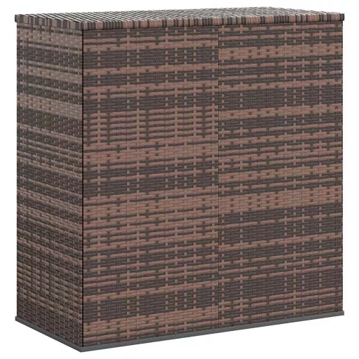 Barna polyrattan kerti párnatartó doboz 100 x 49 x 103,5 cm