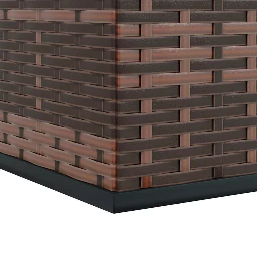 Barna polyrattan kerti párnatartó doboz 100 x 49 x 103,5 cm