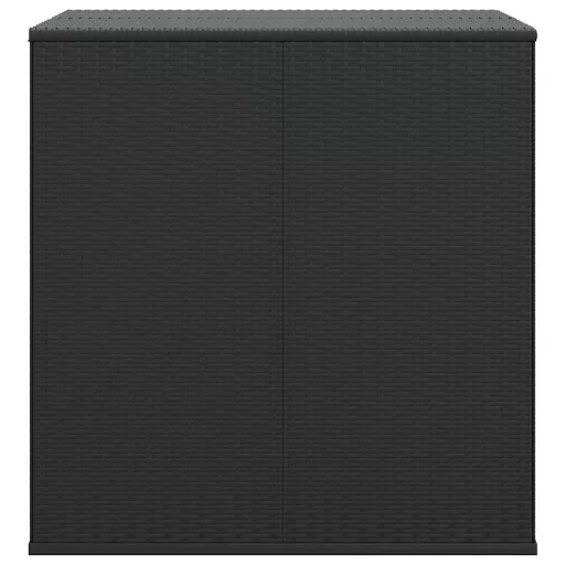 Fekete polyrattan kerti párnatartó doboz 100 x 97,5 x 104 cm