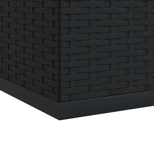 Fekete polyrattan kerti párnatartó doboz 100 x 97,5 x 104 cm