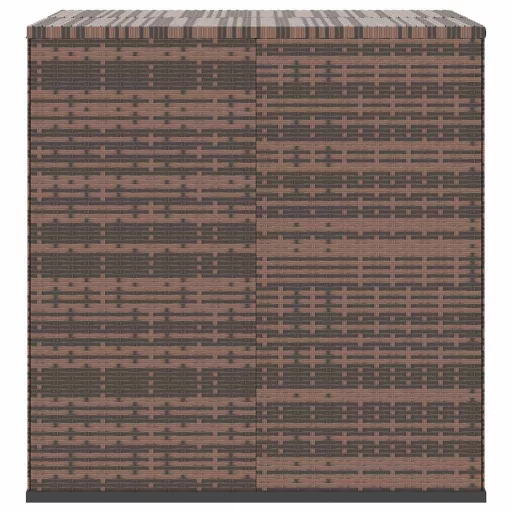 Barna polyrattan kerti párnatartó doboz 100 x 97,5 x 104 cm