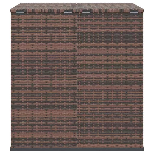 Barna polyrattan kerti párnatartó doboz 100 x 97,5 x 104 cm