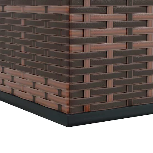 Barna polyrattan kerti párnatartó doboz 100 x 97,5 x 104 cm