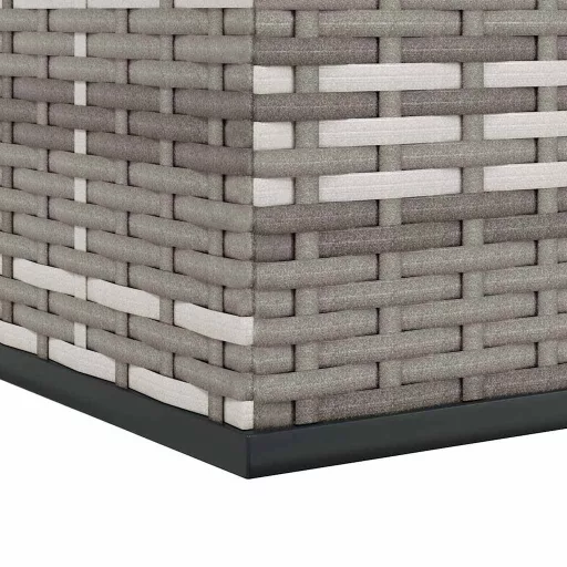 Szürke polyrattan kerti párnatartó doboz 100 x 97,5 x 104 cm