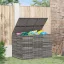 Szürke polyrattan kerti párnatartó doboz 145 x 100 x 103 cm